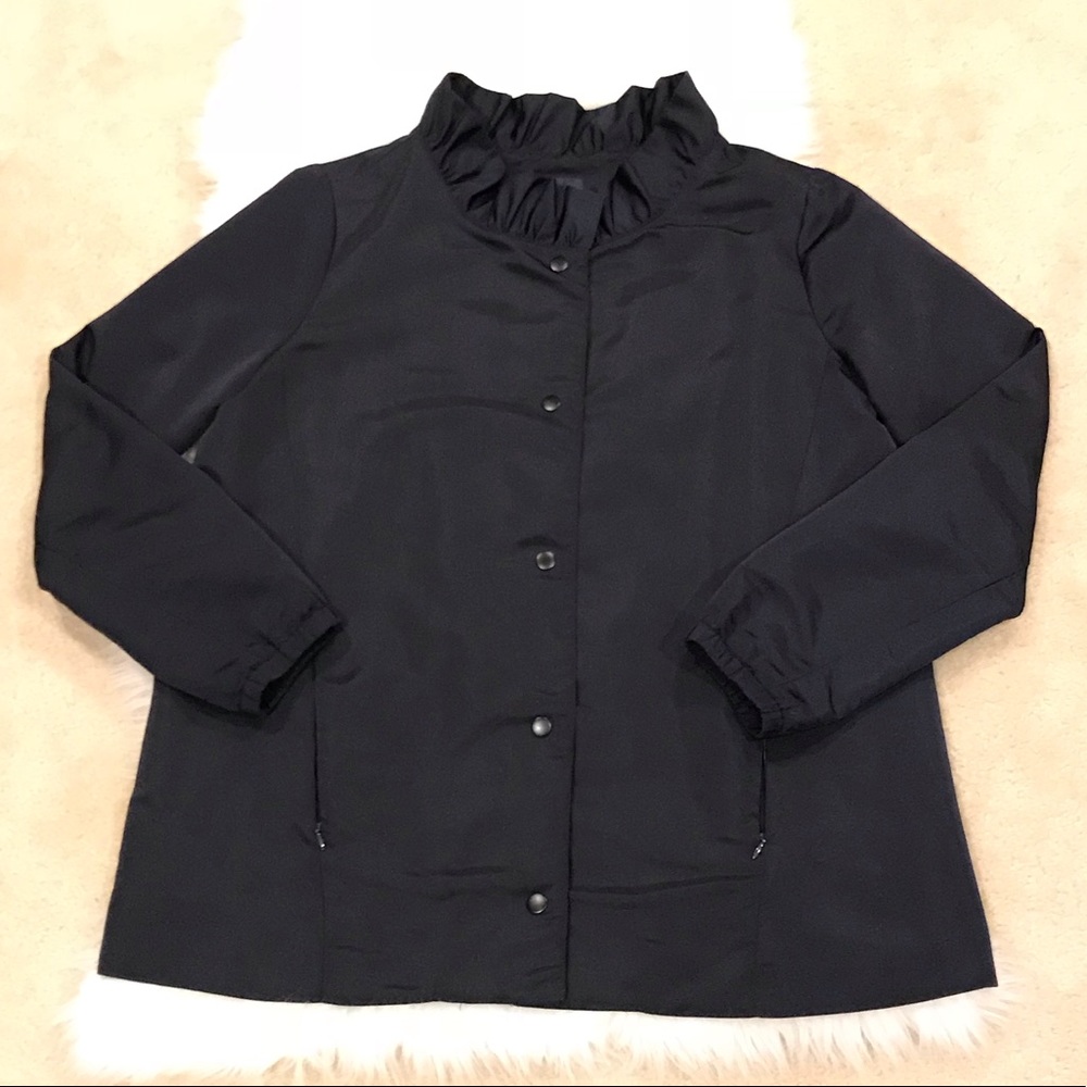 GAP Ruffle Collar Rain Jacket Navy L